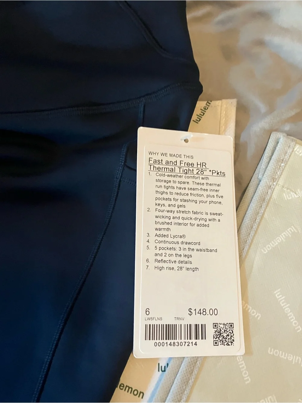NWT Lululemon Fast and Free High-Rise Thermal Tight 28